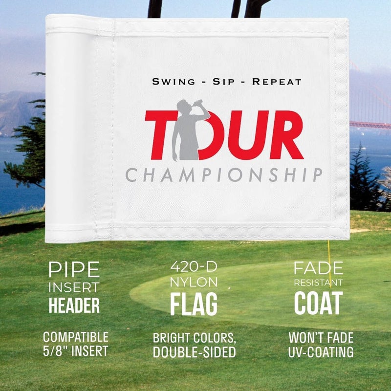 WATSY Golf Flag 8x6 Inch – 420D Nylon Double-Sided Mini Pin Flag with tube insert, Practice Putting Green Flags for Yard - Champions Tour - Image 5